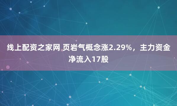 线上配资之家网 页岩气概念涨2.29%，主力资金净流入17股